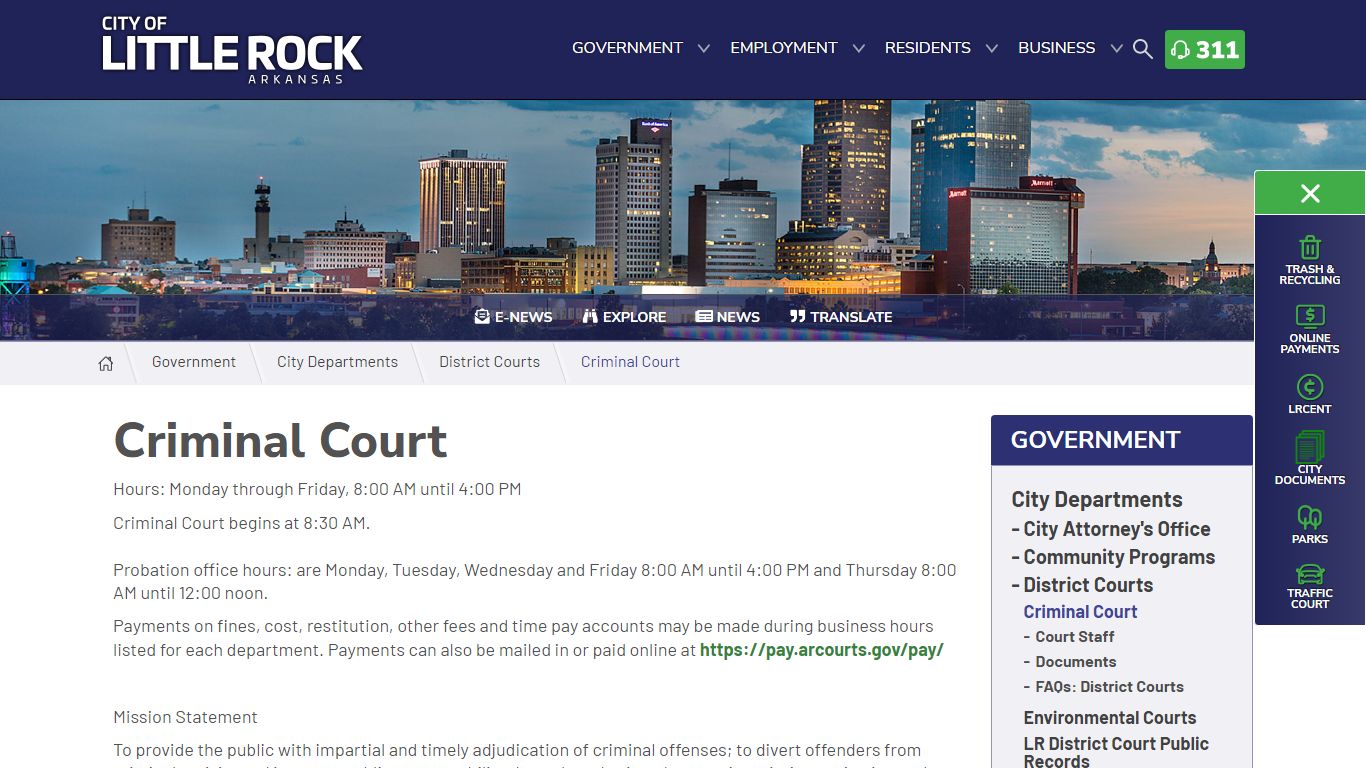Criminal Court | City of Little Rock