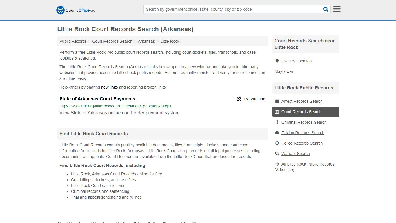 Little Rock Court Records Search (Arkansas) - County Office